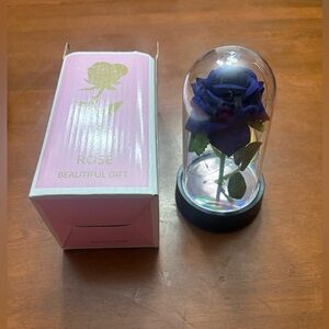 Enchanted Blue Rose in Glass Dome